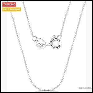 925 Sterling Silver 1mm Cable Chain Necklace 14-30"
